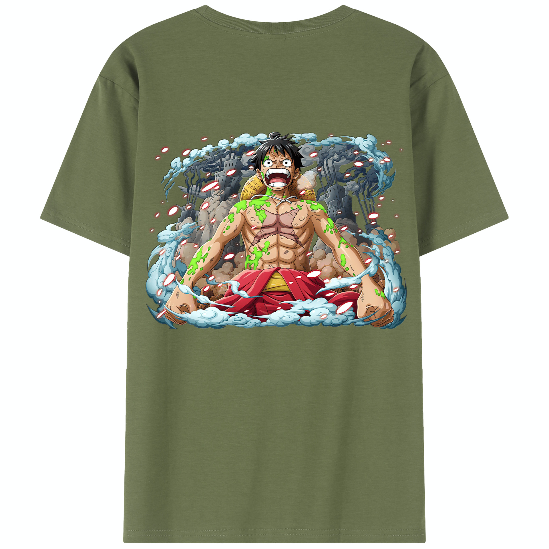 ワンピース モンキー・D・ルフィ ONE PIECE Monkey D. Luffy 綿100％半袖Tシャツ（背面プリント）